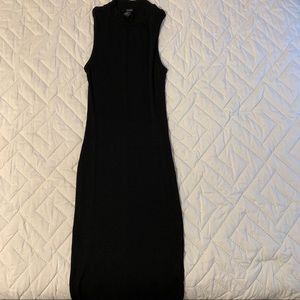 Forever 21 Turtle Neck ribbed black midi dress